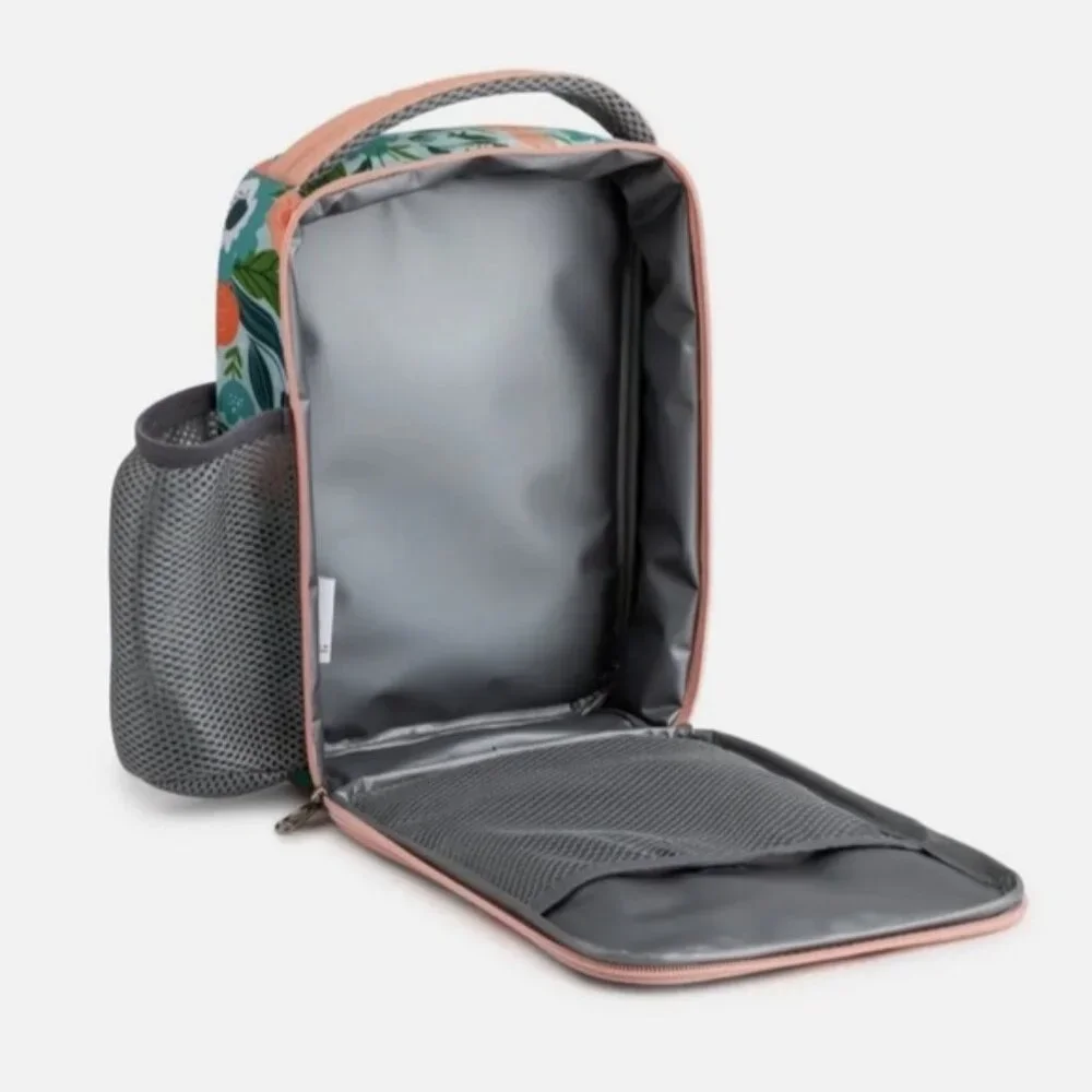 Tal | Blue & Coral Insulated Lunch Box with Hydration Pocket | Kids Lunchbag
